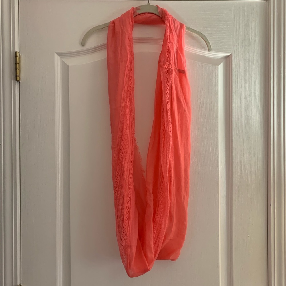 Charlotte Russe salmon pink infinity scarf
